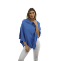 Light Weight Poncho with Embellishments - Light Blue