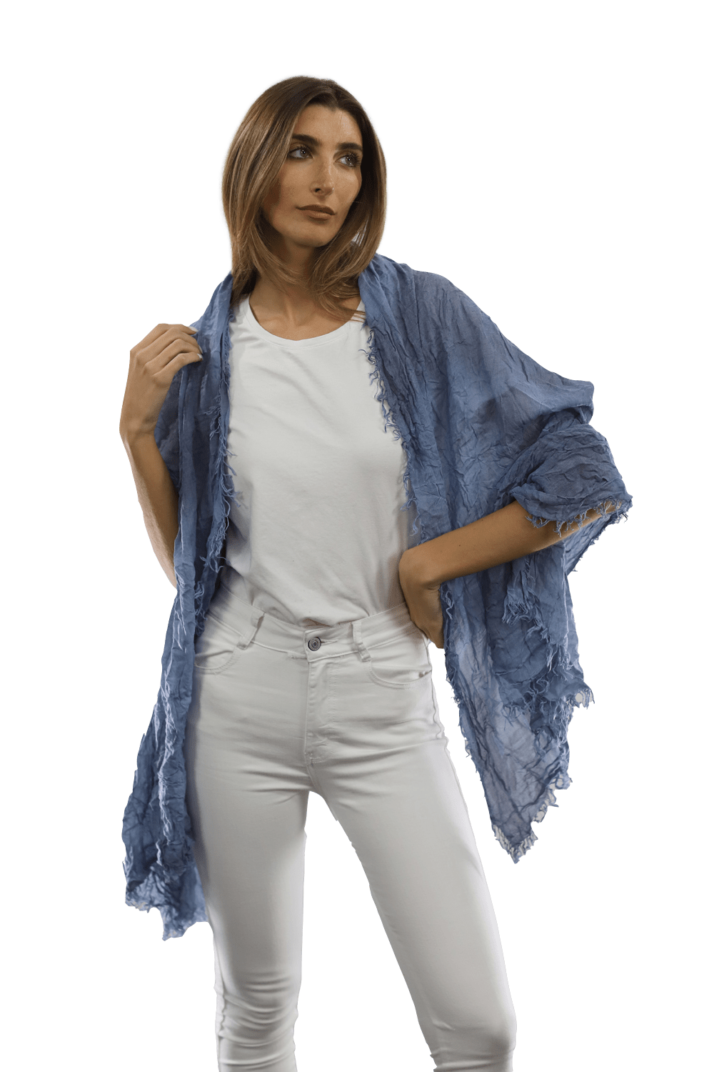 Acid Wash Scarf - Blue