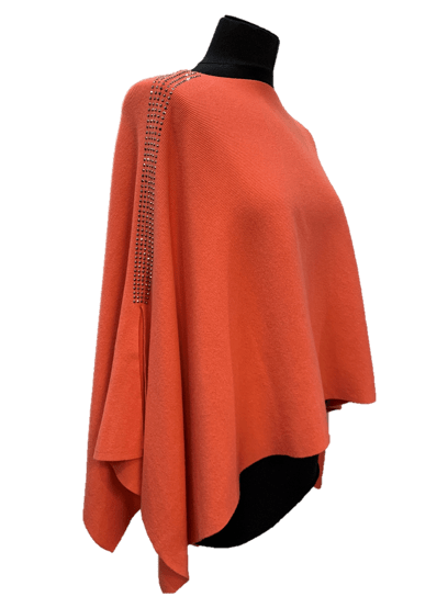 Knitted Poncho with Embellishment