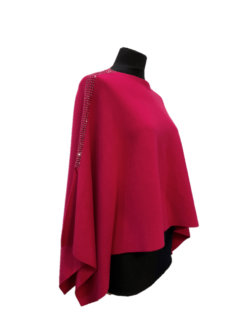 Knitted Poncho with Embellishment