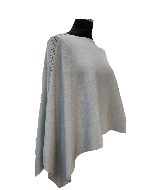 Knitted Poncho with Embellishment